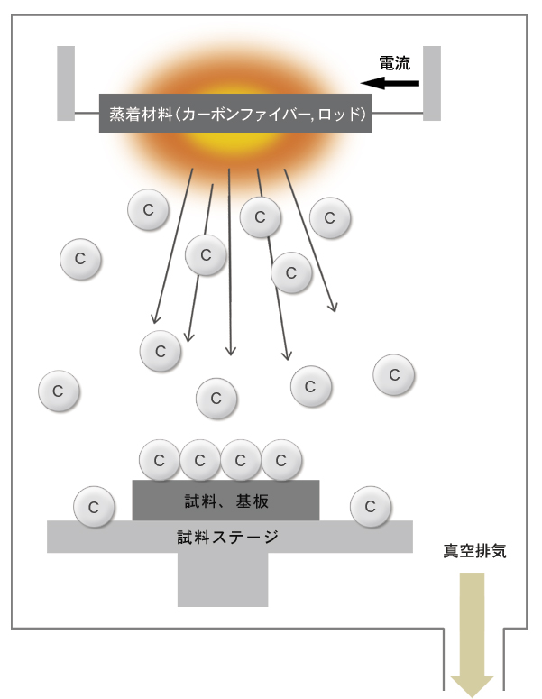 カーボン蒸着のイメージ図